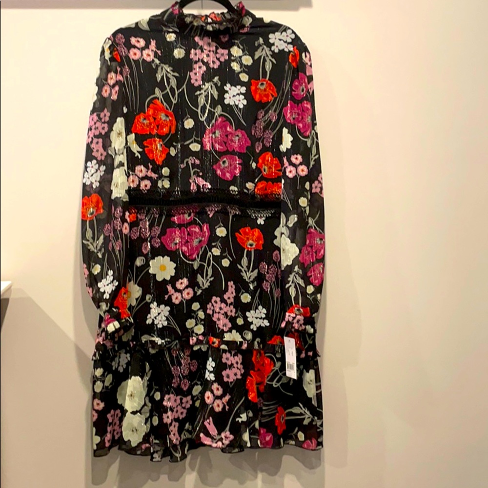 NWT SZ 14 Donna Morgan floral/metallic dress
